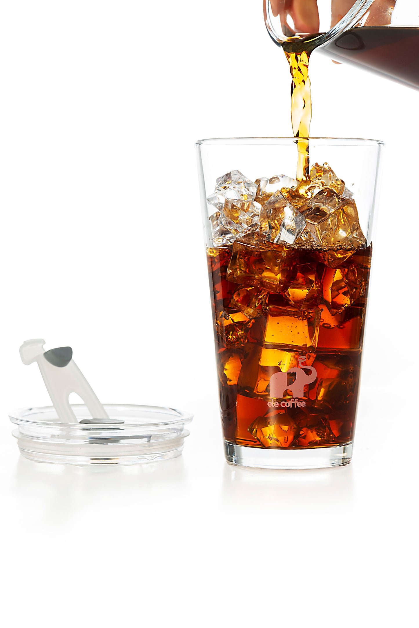 ELE Glass Tumbler with Lid & Straw