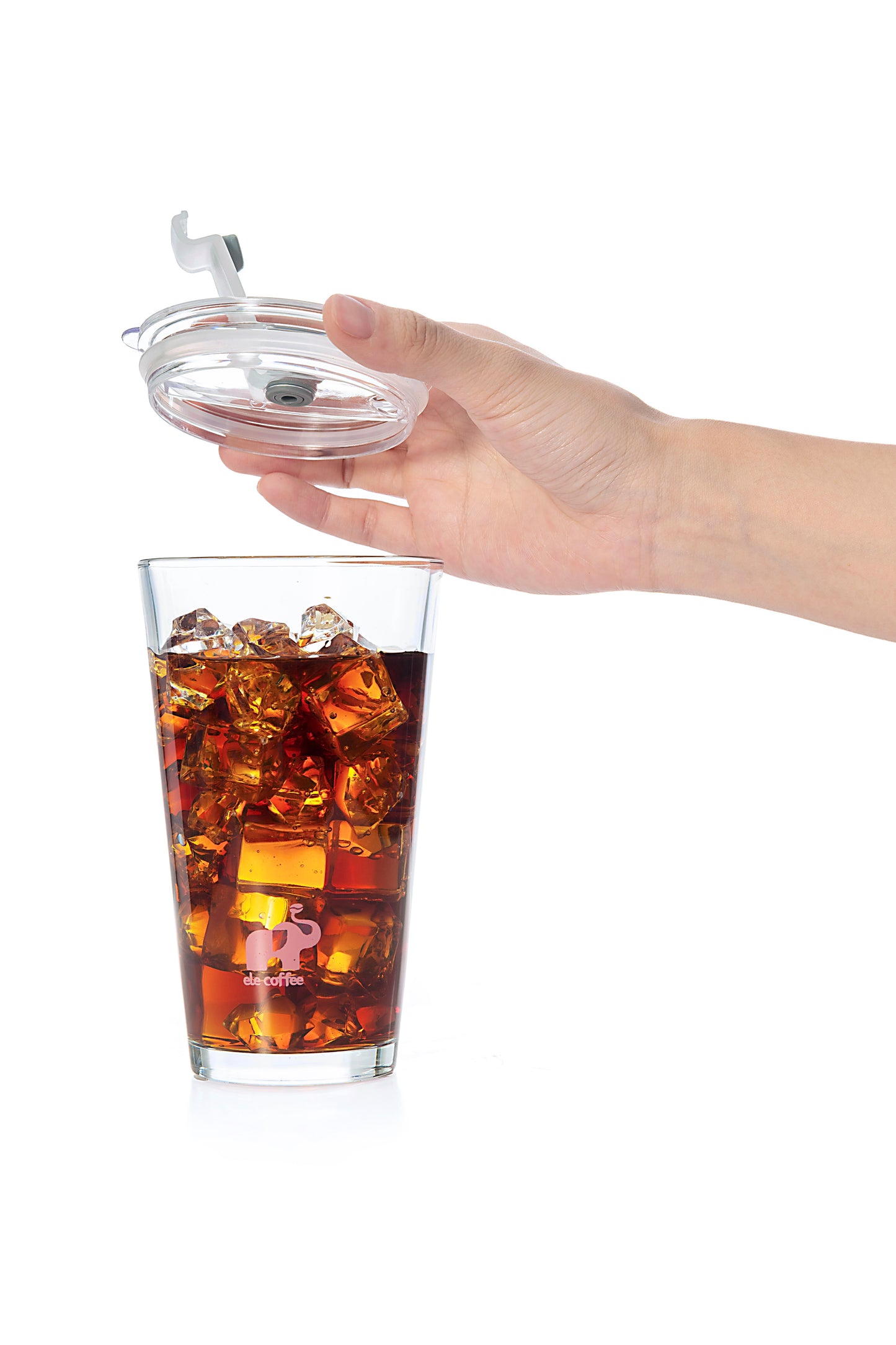 ELE Glass Tumbler with Lid & Straw