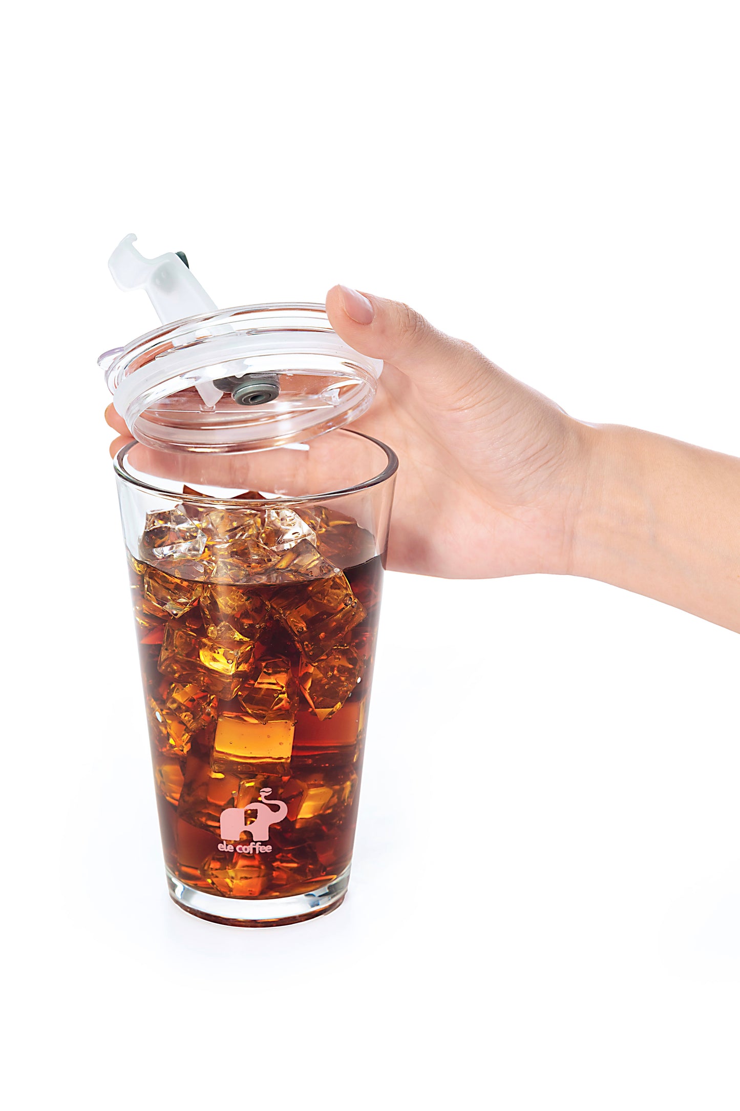 ELE Glass Tumbler with Lid & Straw