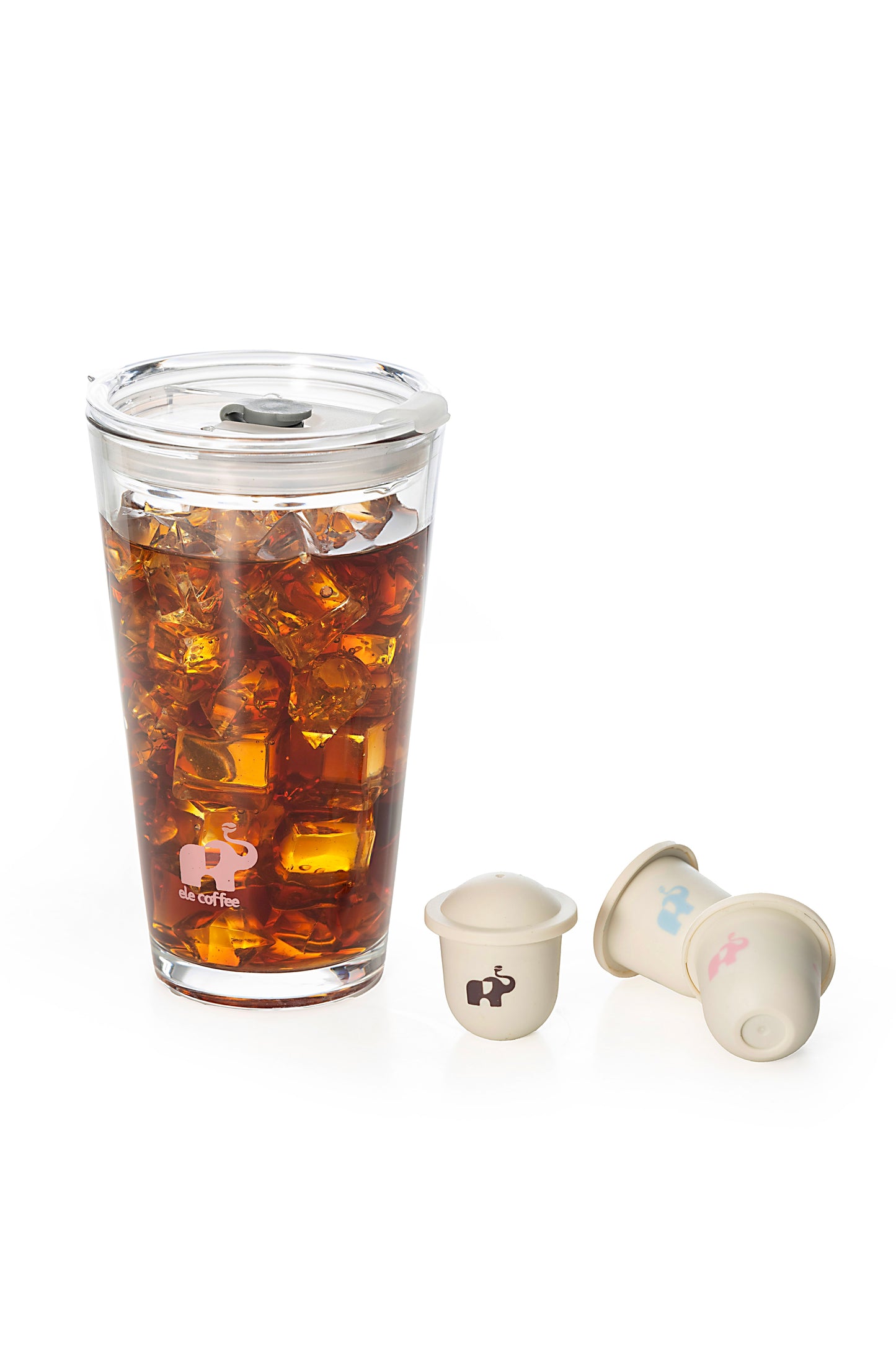 ELE Glass Tumbler with Lid & Straw