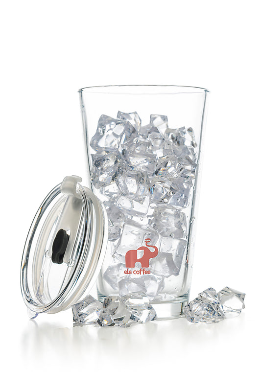 ELE Glass Tumbler with Lid & Straw